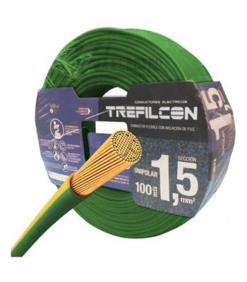 Cable electrico unipolar seccion 2.5 mm exterior 3.6 mm color verde