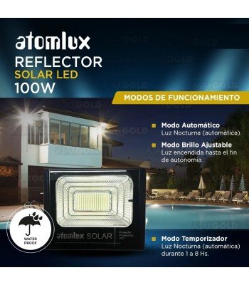 Luminaria Publica Solar 100w Panel Ajustable Control Remoto – Tienda Led